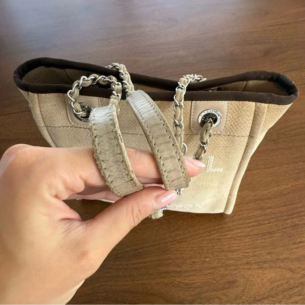 CHANEL Mini Deauville Canvas Tote | 100% Authentic - Picture 7 of 14